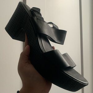 A NEW DAY Black Strappy Heels